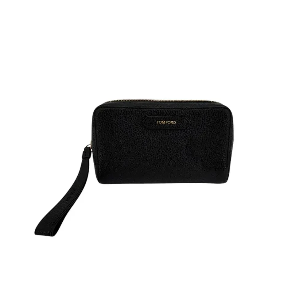 TOM FORD Medium Leather Cosmetics Case in Black
